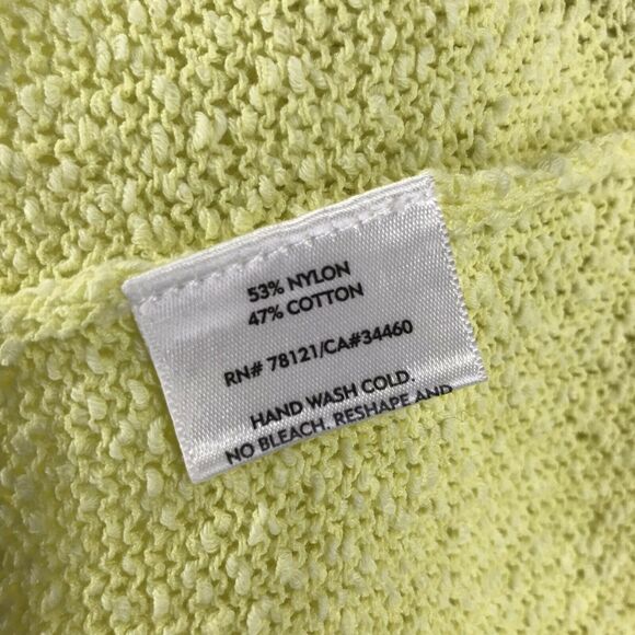 Eileen Fisher Yellow Sweater‎ Thin Boucle Nubby Knit Rolled Hem Top Size M - Picture 10 of 11